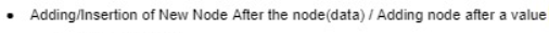 Adding/Insertion of New Node After the node(data) / Adding node after a value