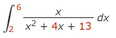 dx
x2 + 4x + 13
12
