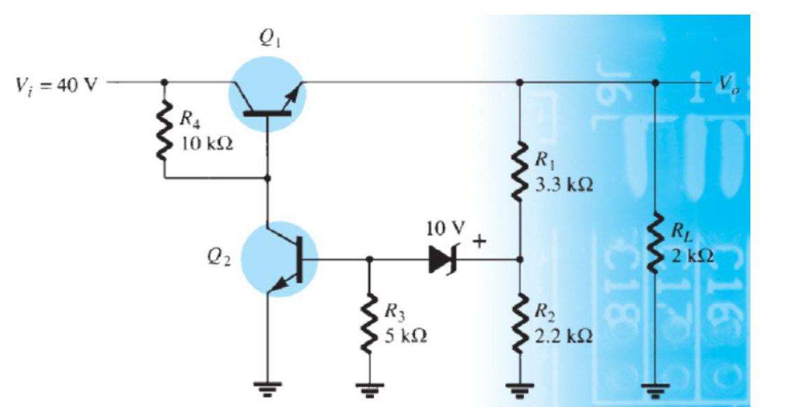 V; = 40 V
R4
10 k2
R1
3.3 k2
10 V
RL
Q2
2 k2
R3
5 k2
R2
CO
2.2 k2
G160
C18
