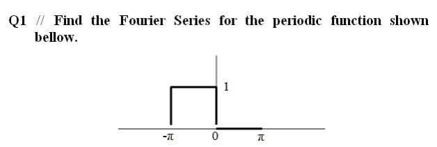 Qi // Find the Fourier Series for the periodic function shown
bellow.
1
