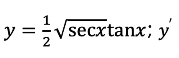 y =V
V secxtanx; y
2
