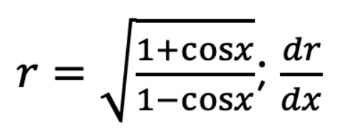 1+cosx, dr
r =
1-cosx' dx
