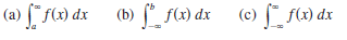 (a) f(x) dx
(b) f(x) dx
(c) f(x) dx
