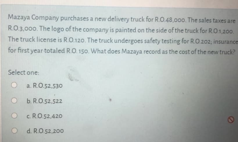 p. What does Mazaya record as the cost of the new truck?
