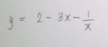 y = 2- 3x-
