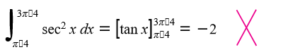 3x04
sec? x dx = [tan x]
13x04
-2
Ix04
