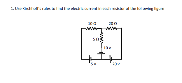 rules to find the electric current in each resistor of the
