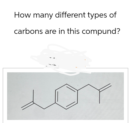 How many different types of
carbons are in this compund?