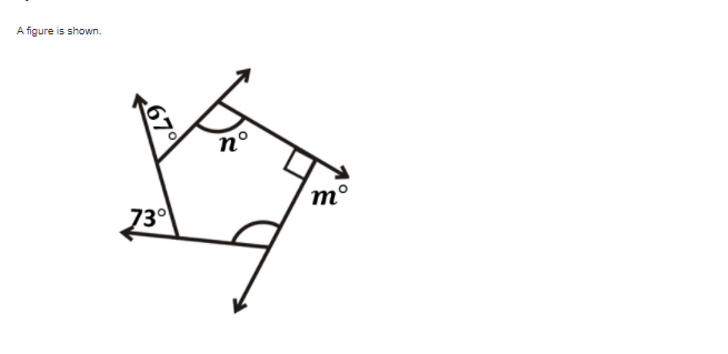 A figure is shown.
no
73°
m°
67°
