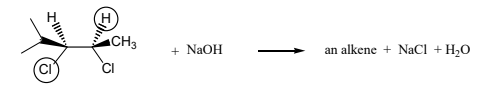 CH3
+ NaOH
an alkene + NaCl + H,0

