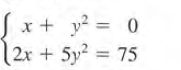 x + y² = 0
(2x +5y2 75
%3D
