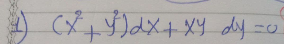 2) (x + y²) dx + XY dy-c
CX
JdX