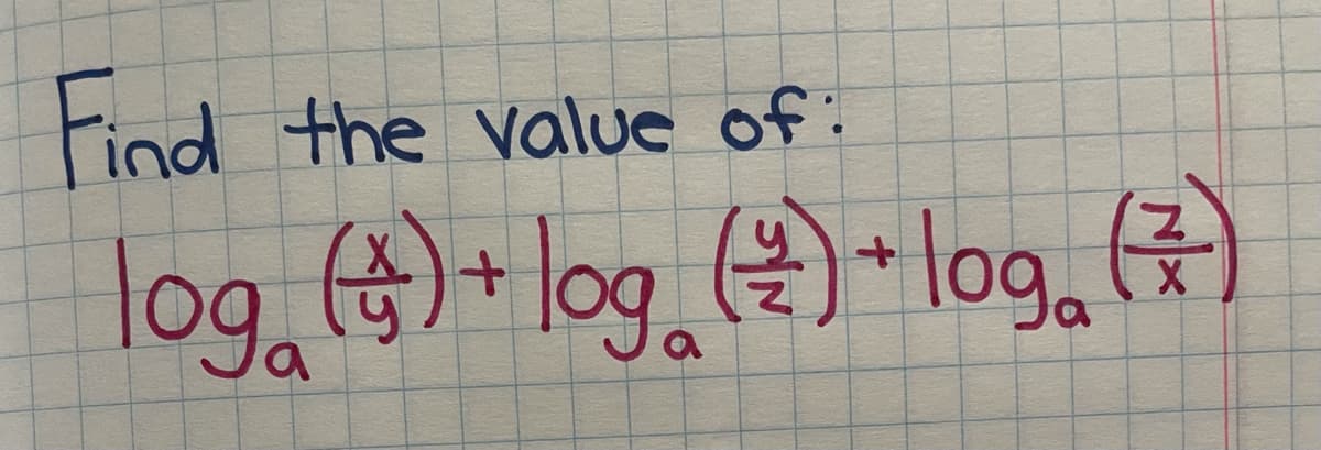 Find the value of:
log, ) + log_ (4)► log,
