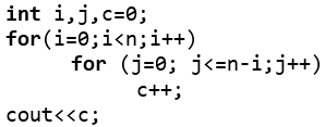 int i,j,c=0;
for (i=0;i<n;i++)
for (j=0; j<=n-i;j++)
c++;
cout<<c;
