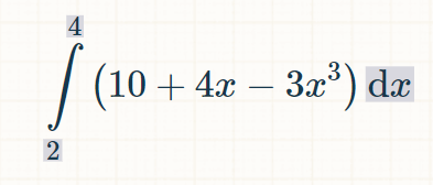 4
| (10 + 4x – 3a*) dæ
