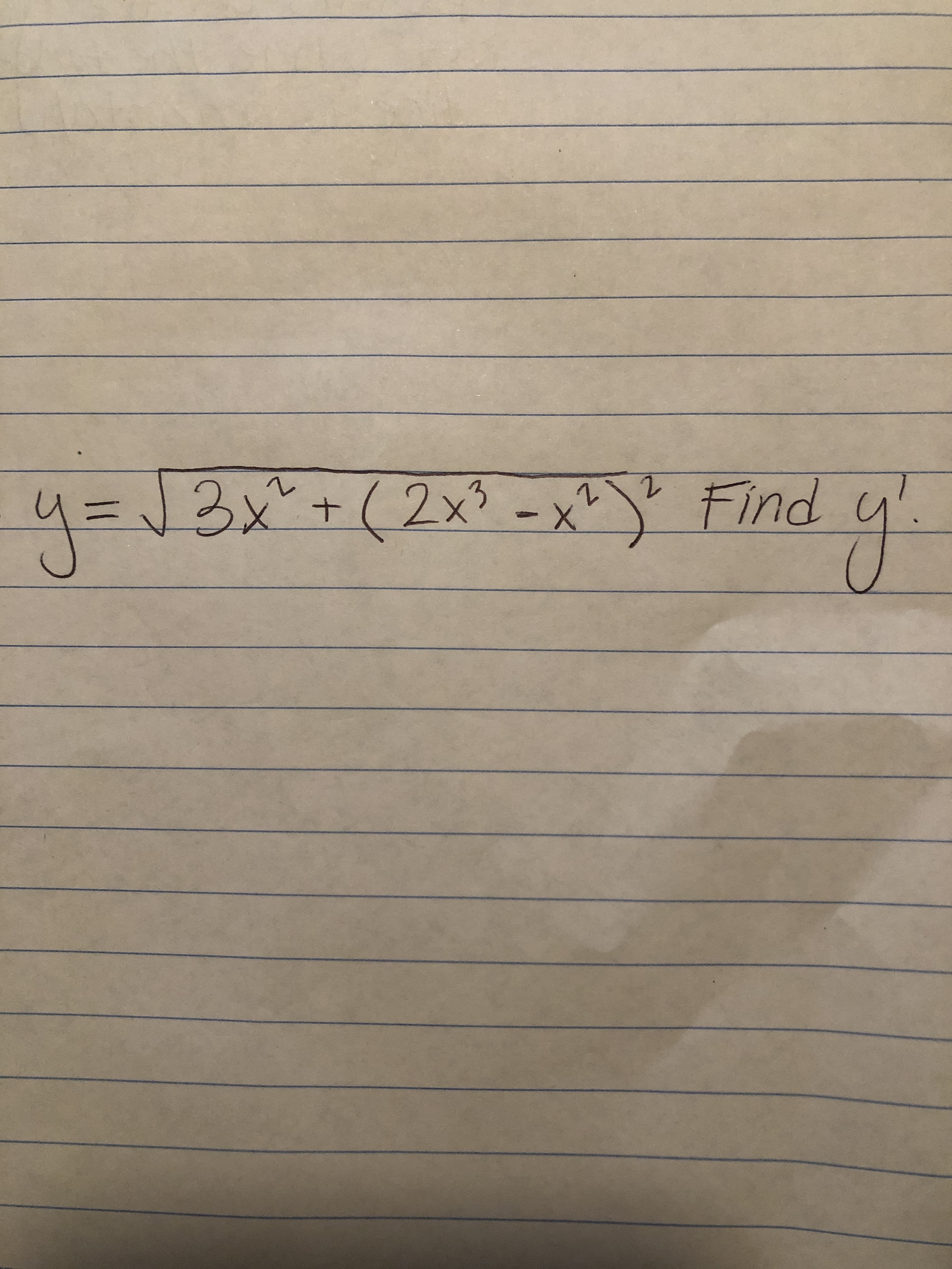 4= Find y
13x+(2x3-x'
