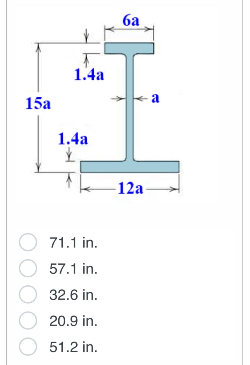 15а
1.4а
1.4а
71.1 in.
57.1 in.
32.6 in.
20.9 in.
51.2 in.
ба
12а
a