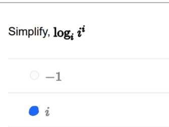 Simplify, log; i
O -1

