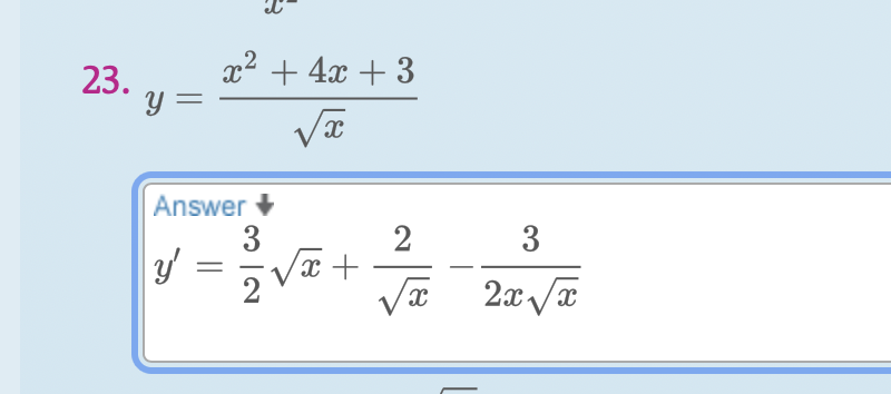 т? + 4х + 3
23.
У —
Vт
X
Answer
3
х +
2
2
3
у
2.t т
