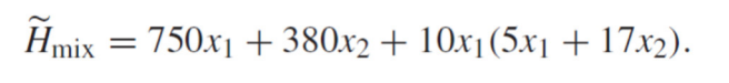 Hmix = 750x₁ +380x2 + 10x₁(5x₁ +17x2).