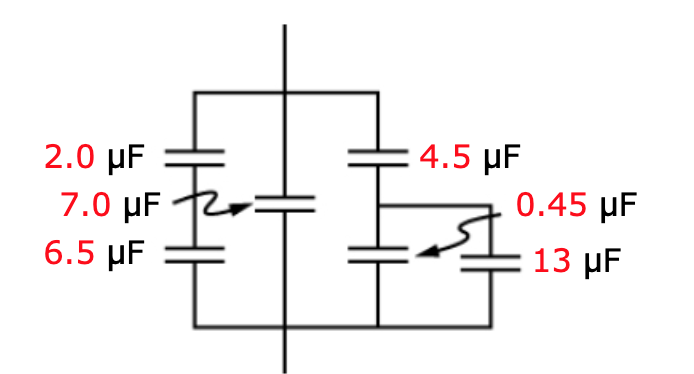 4.5 μF
2.0 µF
7.0 µF
6.5 µF
0.45 µF
13 μF
