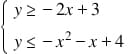 y > - 2r + 3
ys -x? -x+4
