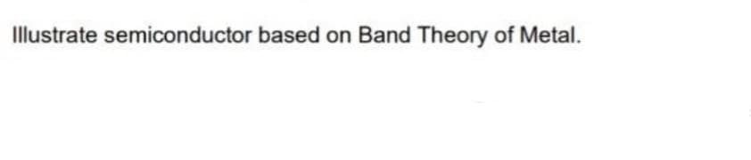 Illustrate semiconductor based on Band Theory of Metal.
