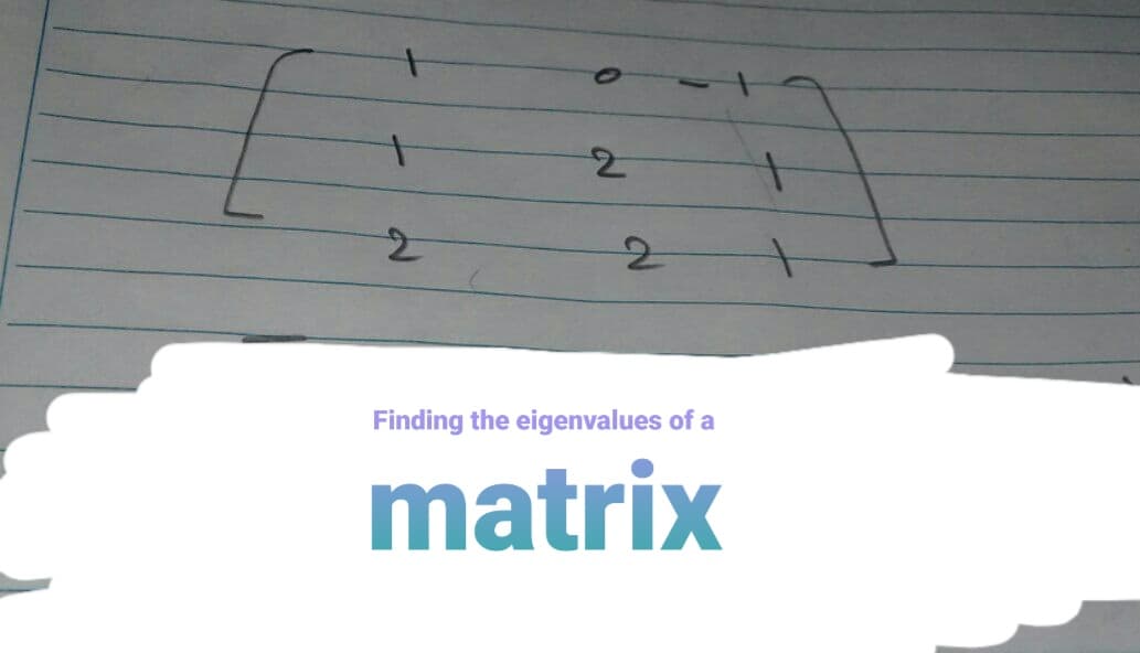 Finding the eigenvalues of a
matrix
