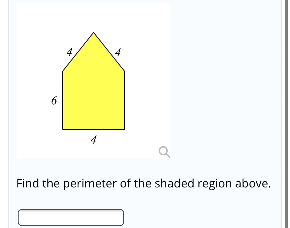 4.
4
4
Find the perimeter of the shaded region above.
