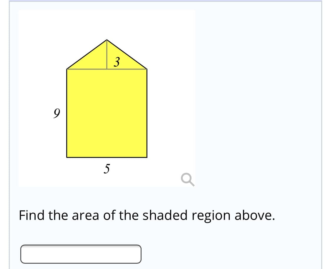 Find the area of the shaded region above.
