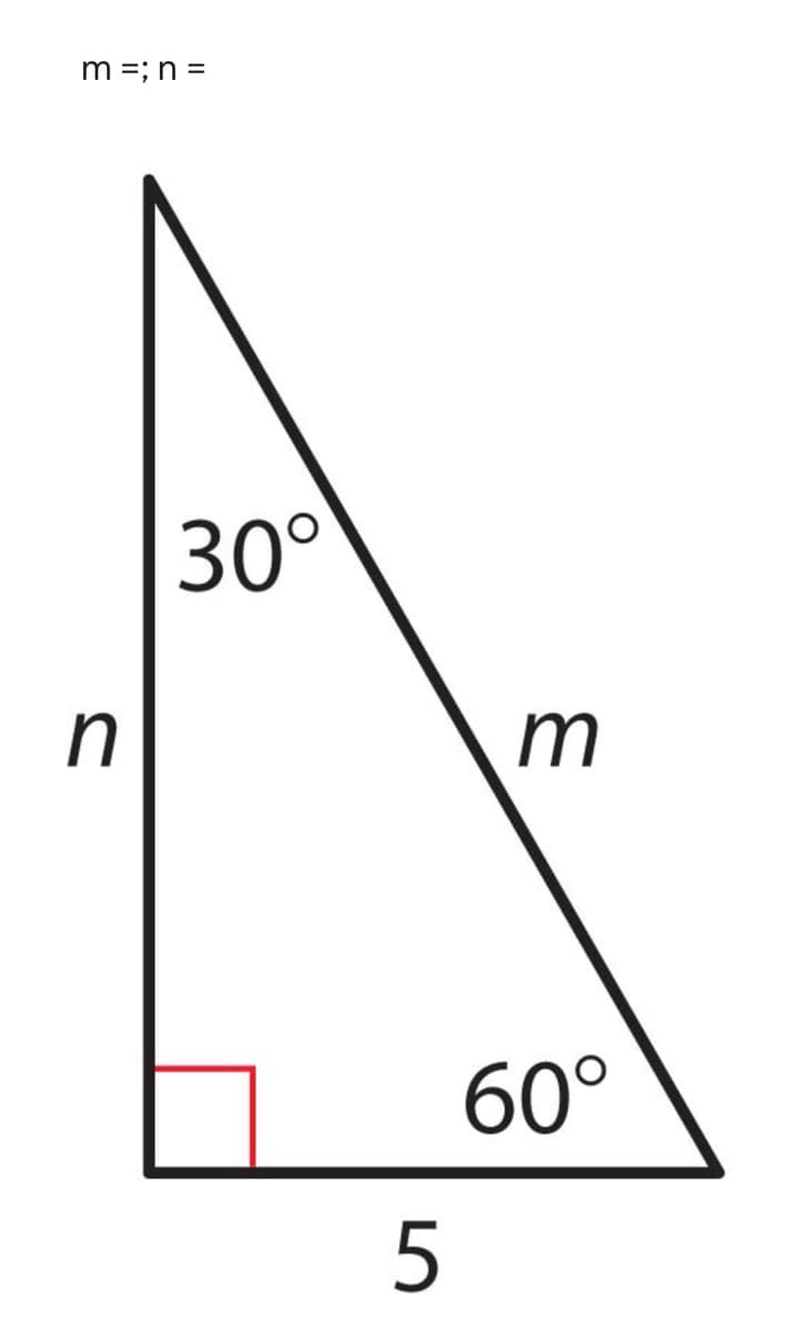 m =; n =
30°
in
60°
5
