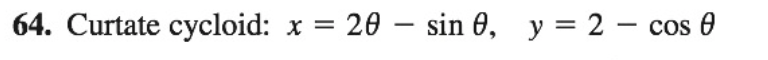 Curtate cycloid: x = 20
– sin 0, y = 2 – cos 0
-
