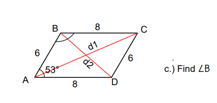 B
C
d1
d2
A53°
A
c.) Find LB
D
