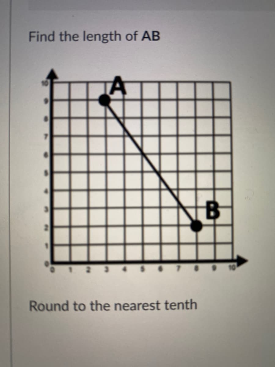 Find the length of AB
Round to the nearest tenth
