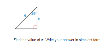 45
Find the value of r. Write your answer in simplest form.
