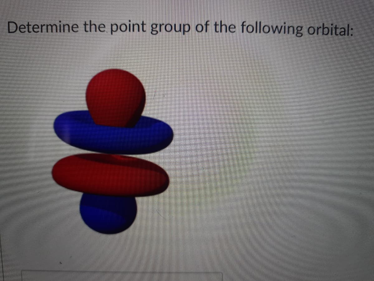 Determine the point group of the following orbital:
