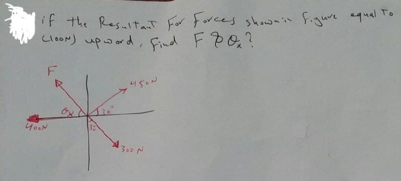 if the Resultant For Forces shownin figure equal To
Cleom) , find F p O?
Find F D O?
upword,
F
450N
イi0
400N
32
300 N
