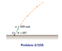 u = 500 m/s
o/0 = 60°
Problem 2/235
