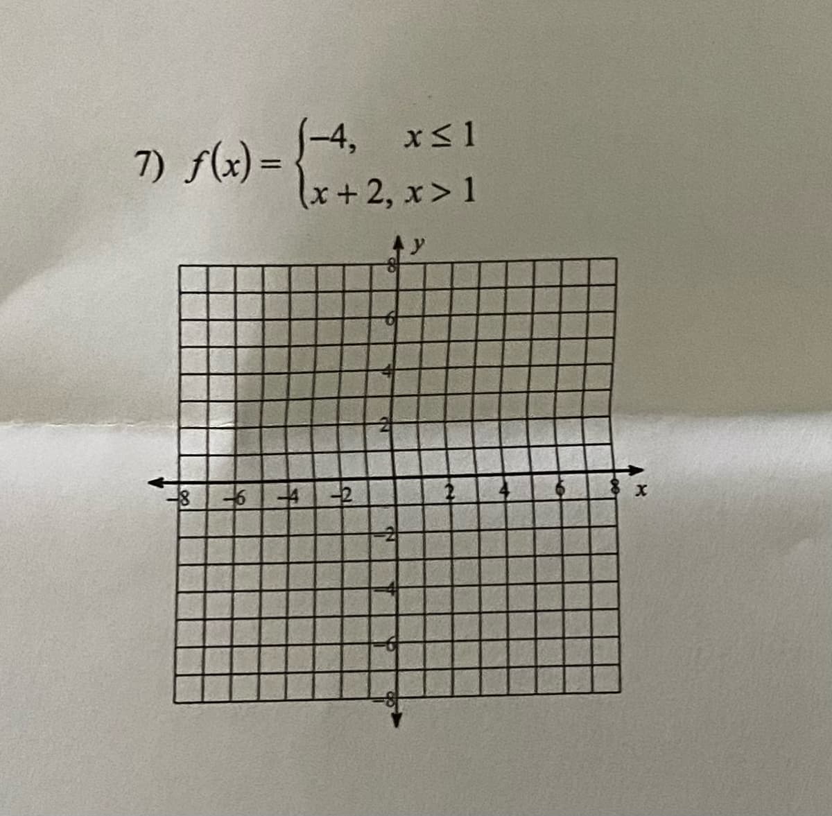 1-4, xs1
7) f(x) =
%3D
x+2, x> 1
土
