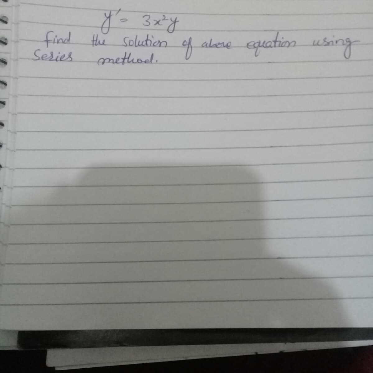 find the Solution.
Sesies
of
equation using
abere
method.
