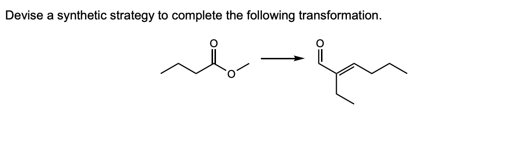 Devise a synthetic strategy to complete the following transformation.
