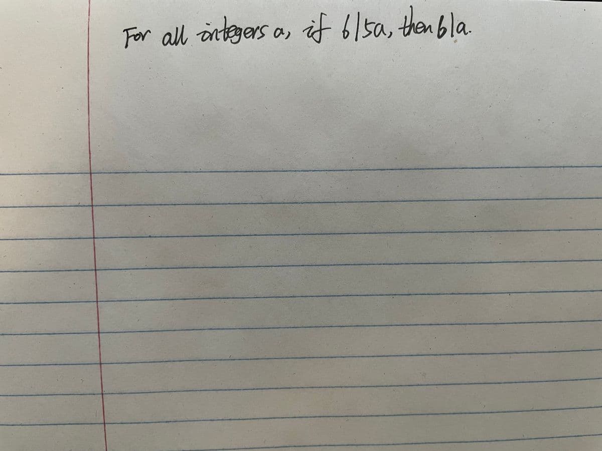 For all integers a, if 615a, henbla
