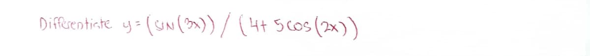 Differenticte y= (SN( »)) / (4t Scos (2x))
