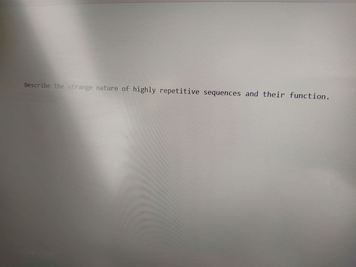 Describe the strange nature of highly repetitive sequences and their function.