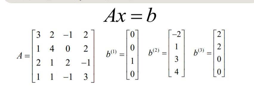 Ax = b
3 2 -1
2
1 4 0
A
2
b(2)
1
b(3)
3
1
-1
4
1 1
-1
3
||
