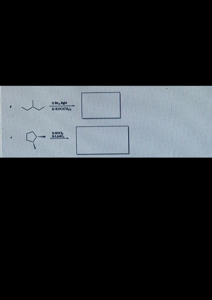 1) Bry, light
2) KOC(CH₂),
1) SOCI
2) LAID