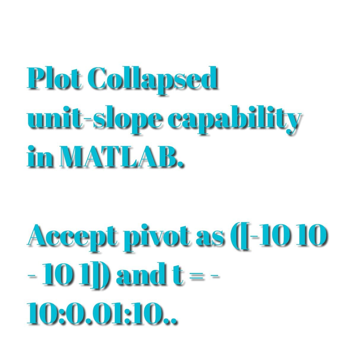 Plot Collapsed
unit-slope capability
in MATLAB.
Accept pivot as ([-10 10
-101D and t = -
10:0.01:10..