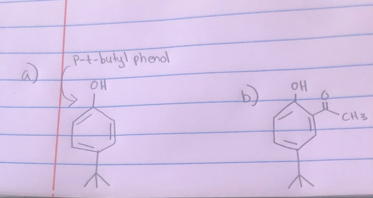 ⓐ
P-t-butyl phenol
애
b)
애
0
CH 3