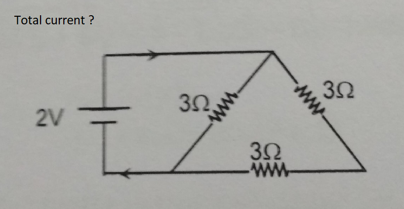 Total current ?
2V
3Ω
ww-
ww-
