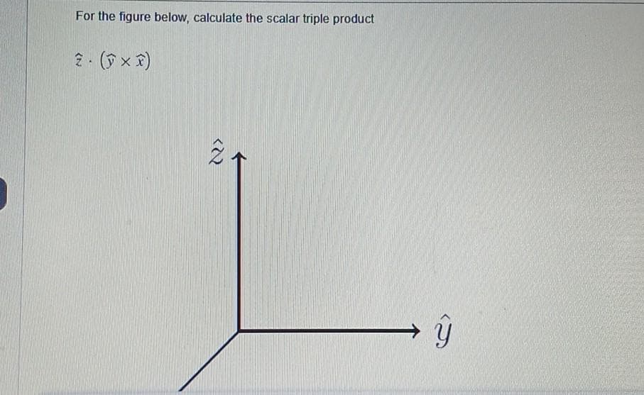 For the figure below, calculate the scalar triple product
2. ( x )
2.
ŷ